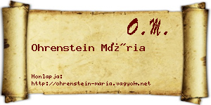 Ohrenstein Mária névjegykártya